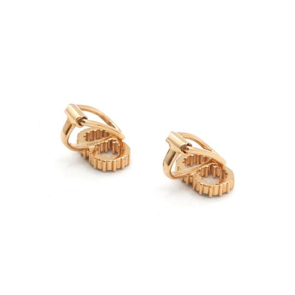 ★SOLD★ Christian Dior Petit CD Earrings Earring Gold CD Clip-on Stud Earring - Picture 3 of 9